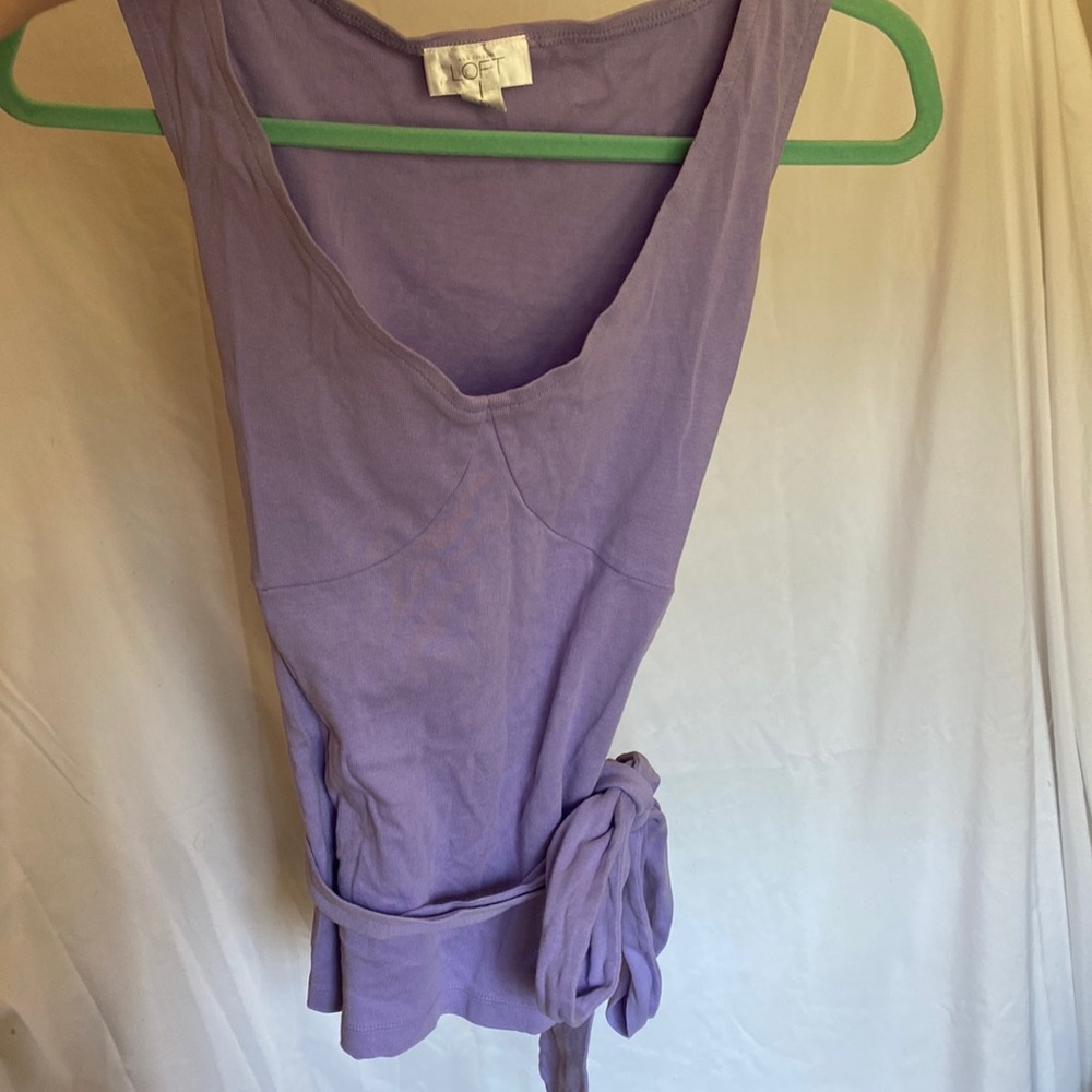 vintage loft side tie tank top in lilac